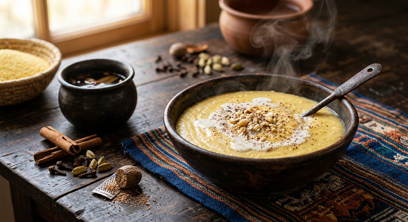 Kookoo (Spiced Cornmeal Breakfast Porridge) — Sierra Leone