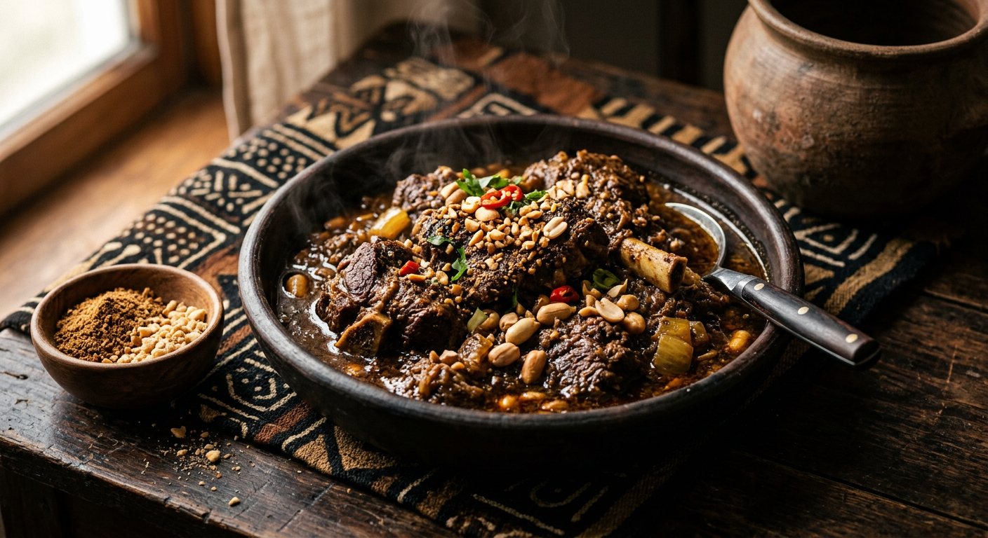 Sauce Djouka (Toasted Soumbara and Peanut Meat Stew) — Guinea