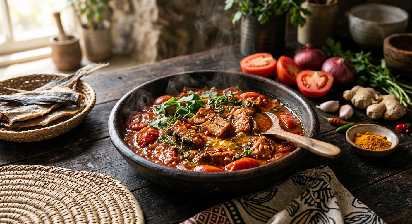 Sombilahy (Sun-dried marine fish cooked with tomatoes and herbs) — Madagascar