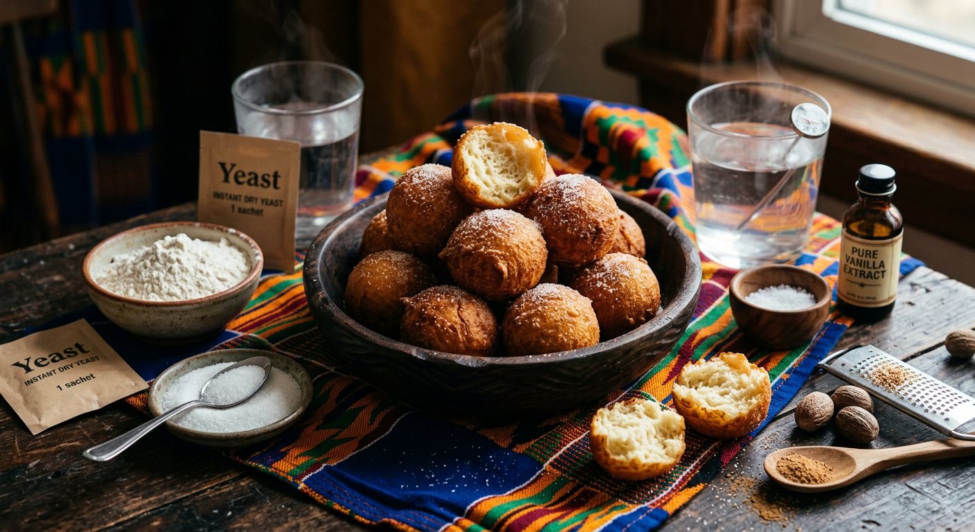 Mikate (Golden Fried Yeast Beignets) — Republic of the Congo