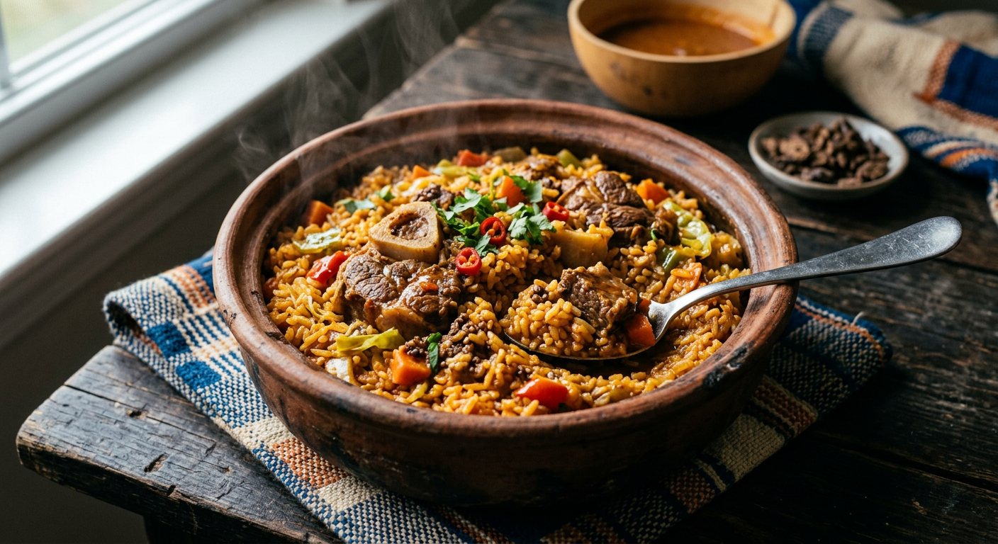 Riz Gras Burkinabè (Burkinabè Spiced One-Pot Rice with Soumbala) — Burkina Faso