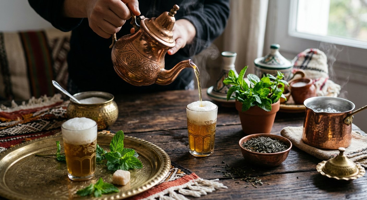 Atai bi Na'na (Frothy Maghrebi Gunpowder Green Tea with Fresh Mint) — Algeria