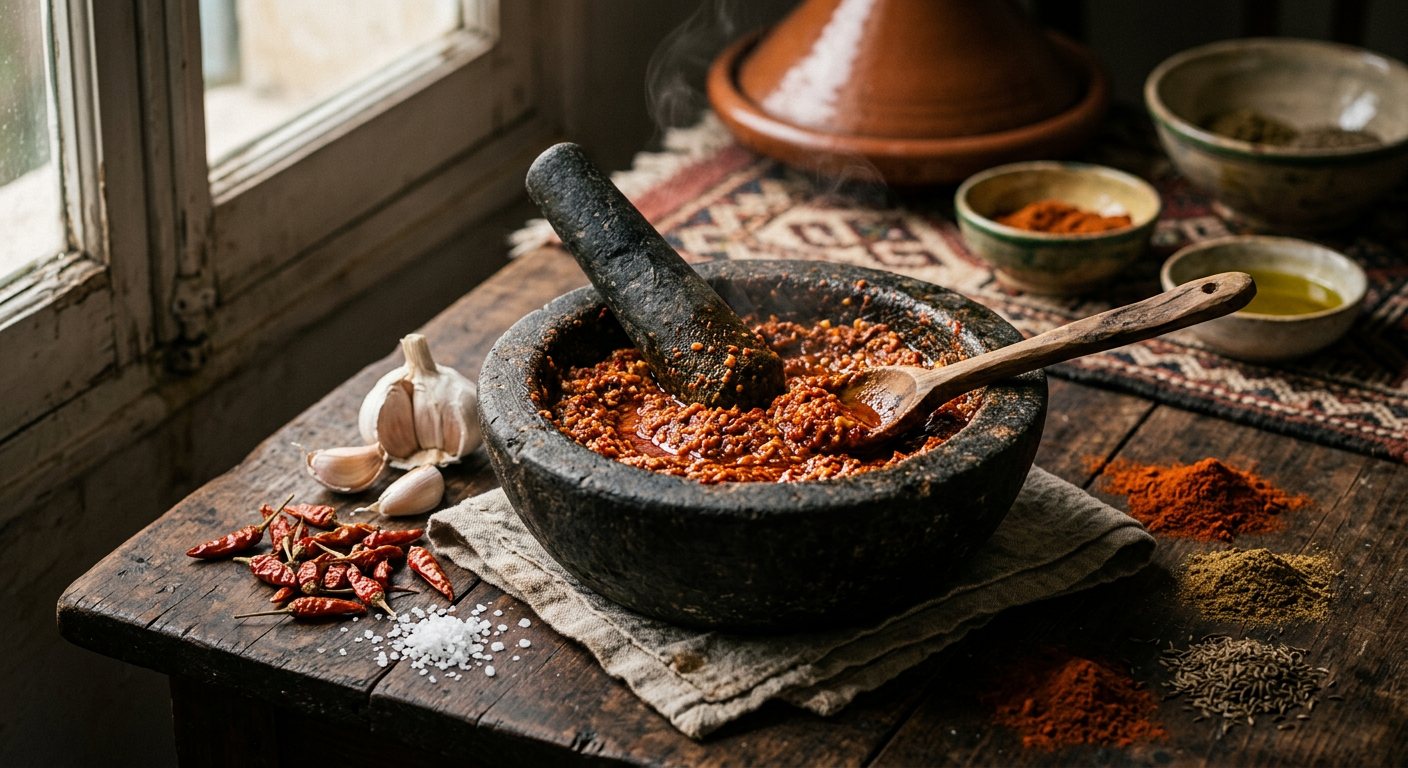 Dersa (Pounded Garlic, Dried Red Chili, Cumin, and Paprika Paste) — Algeria