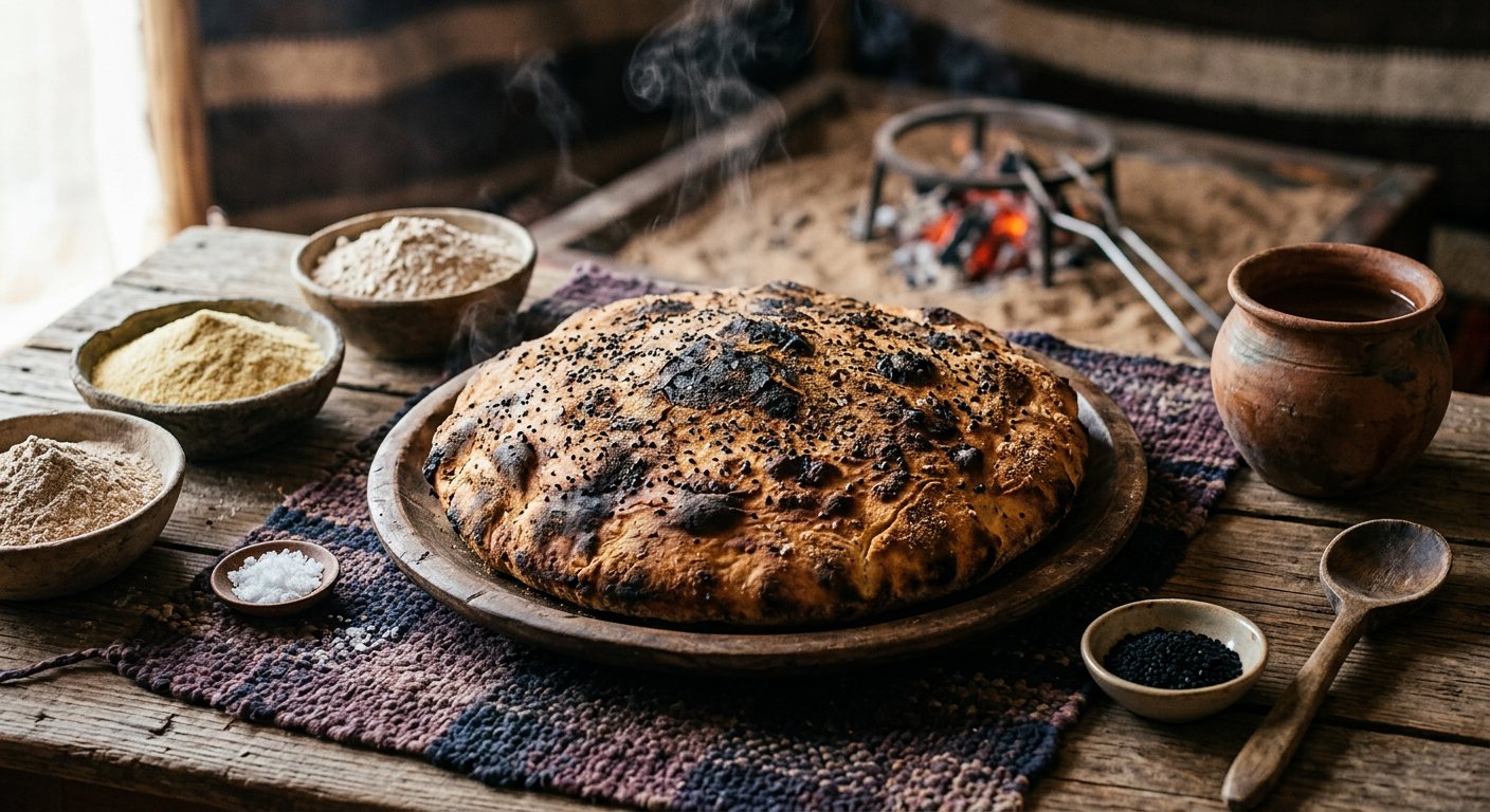 Taguella (Sand-Baked Nomadic Wheat Flatbread) — Mauritania
