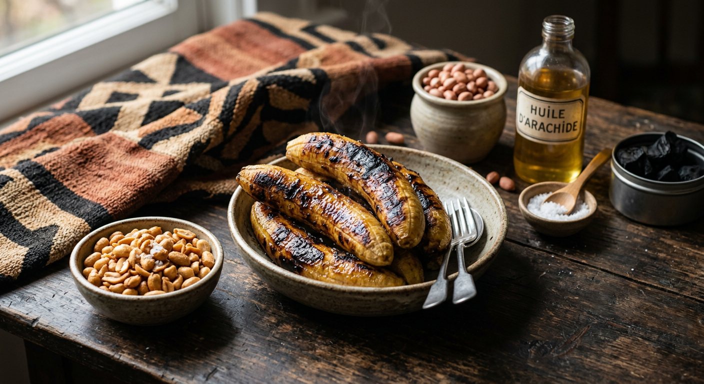 Makemba ya Kotumba (Charcoal-Roasted Plantains with Peanuts) — DR Congo