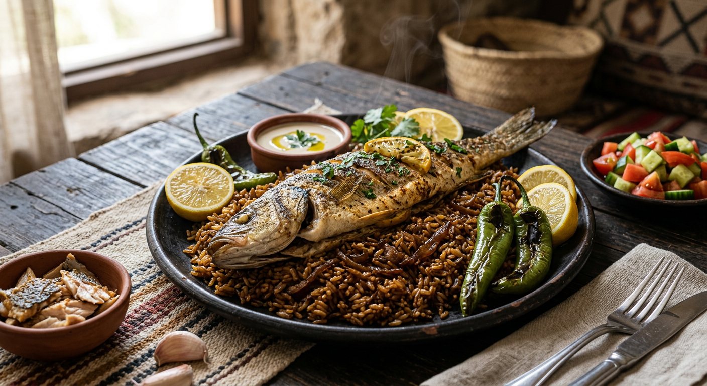 Sayadeya (Coastal Spiced Rice and Baked Fish) — Egypt