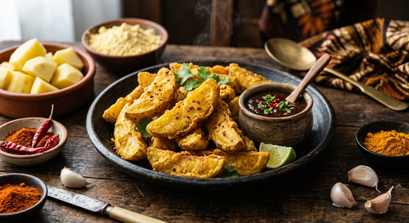 Viazi Karai (Batter-Coated Fried Spiced Potatoes) — Kenya