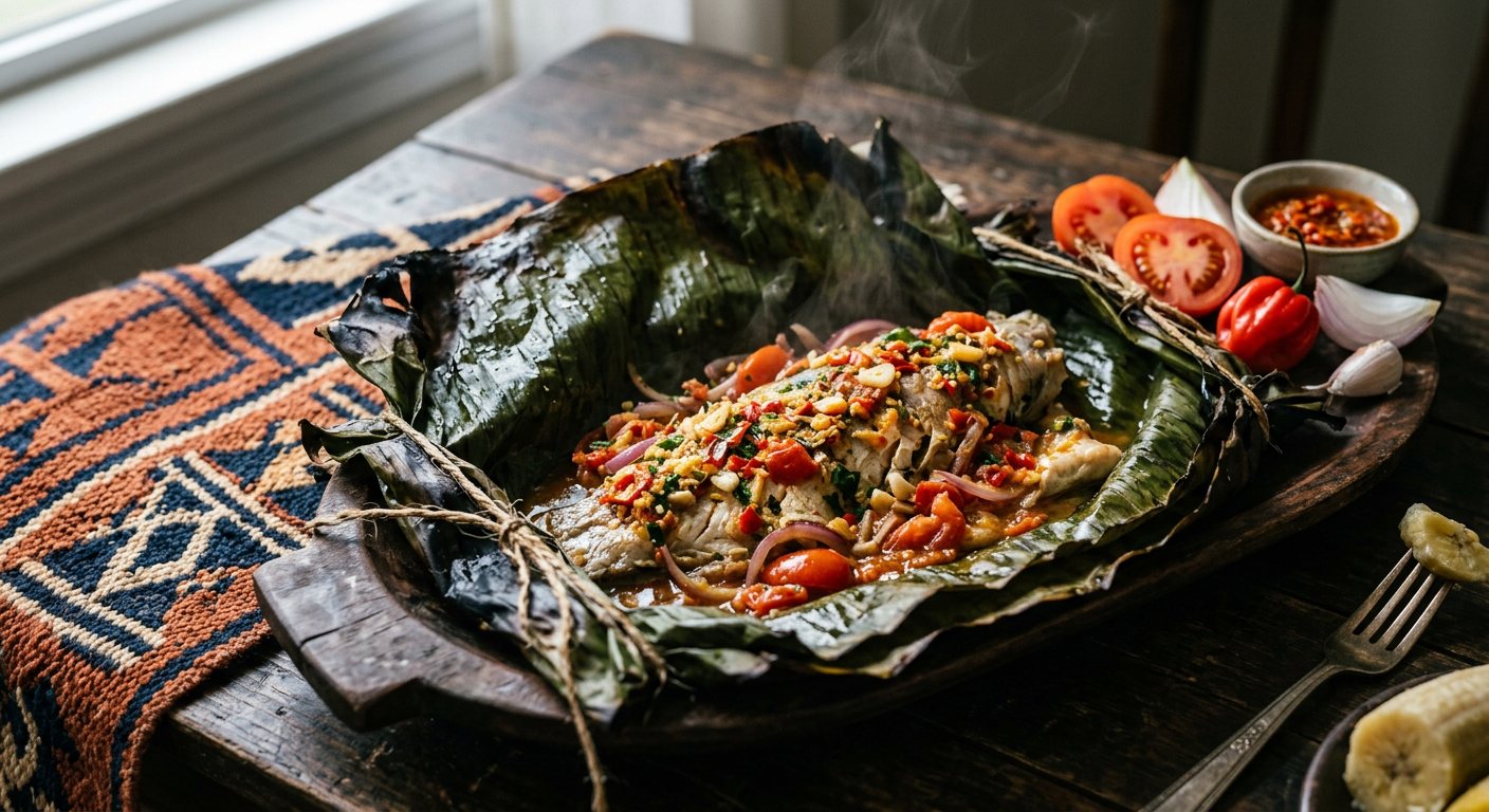 Maboké de Capitaine (Nile Perch Steamed in Banana Leaves) — Central African Republic