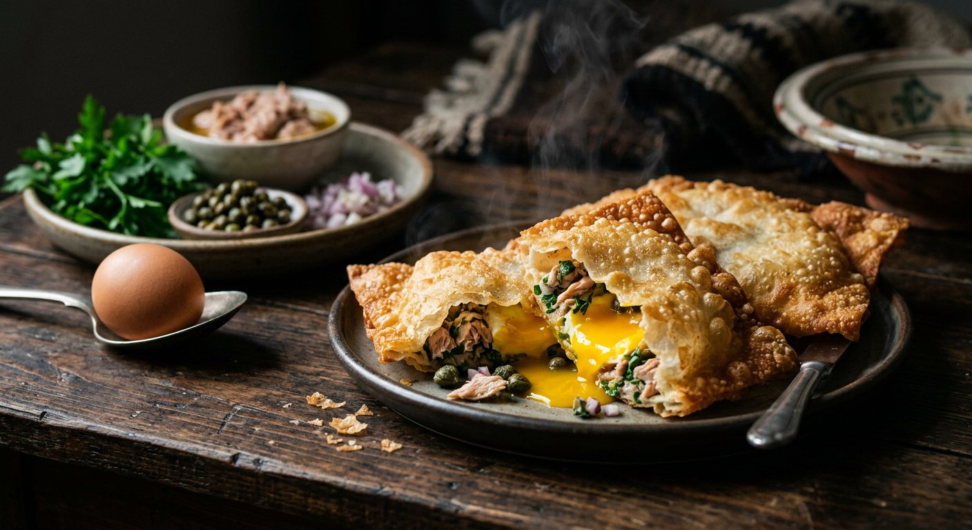 Brik bil Azma (Tunisian Crisp Egg and Tuna Pastry) — Tunisia