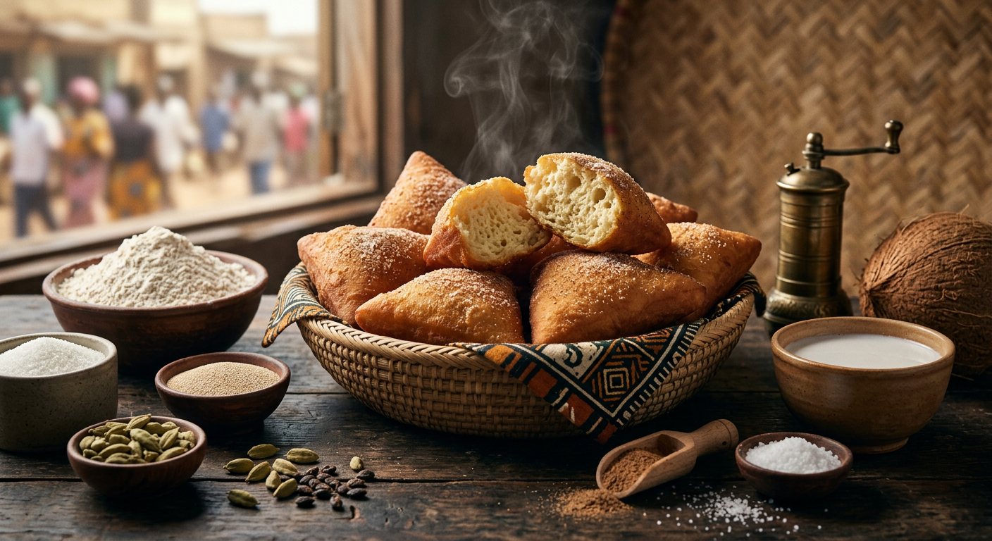 Mandazi (Sweet Spiced Fried Dough Pockets) — South Sudan