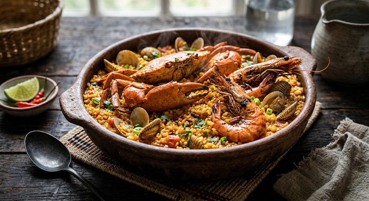 Arroz de Marisco Bijagó (Bijagó-Style Island Shellfish Rice) — Guinea-Bissau