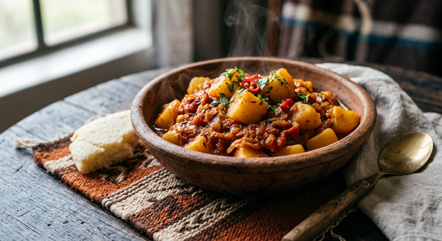 Seshebo sa Litapole le Tamati (Spiced Potato, Tomato, and Onion Relish) — Lesotho