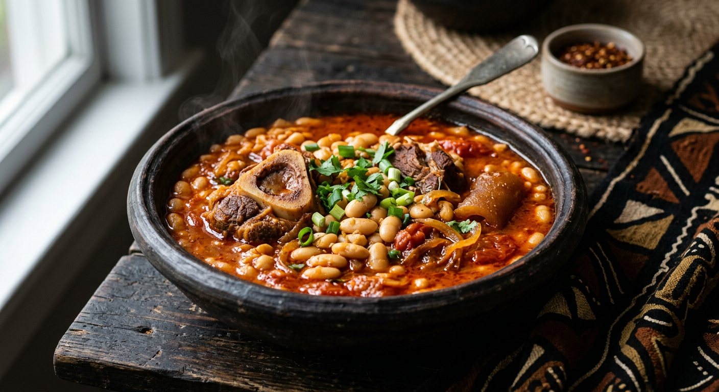 Madesu (Slow-Cooked White Bean and Red Palm Oil Stew) — Central African Republic