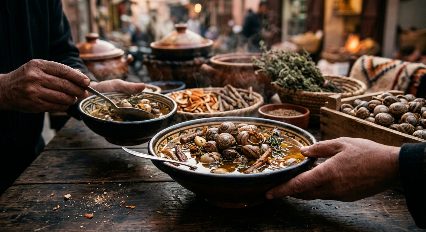 Babbouche (Herbal Broth-Stewed Land Snails) — Morocco