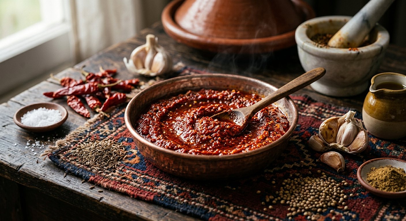 Harissa Libiya (Ground Sun-Dried Red Chili Paste with Coriander and Caraway) — Libya