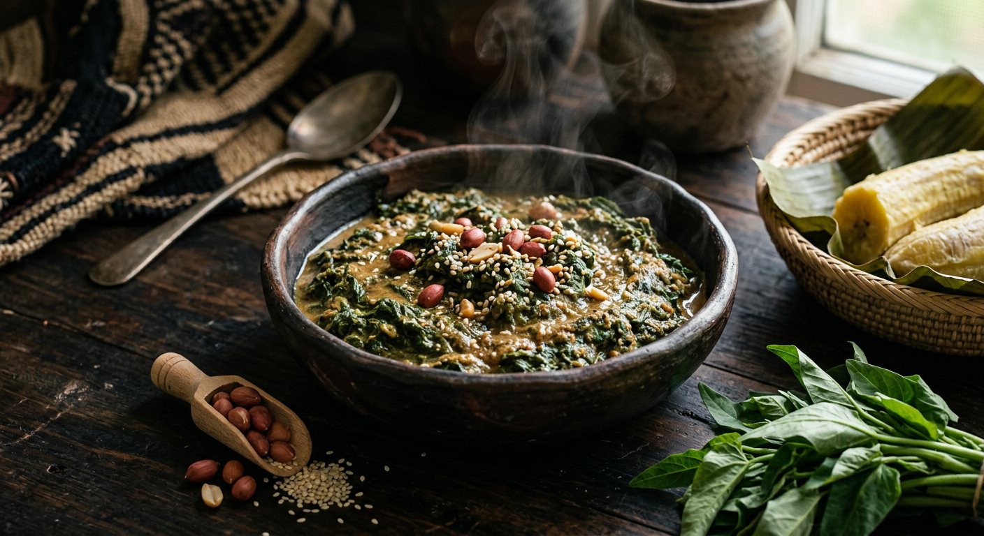 Boo (Cowpea Greens Simmered in Groundnut Paste) — Uganda