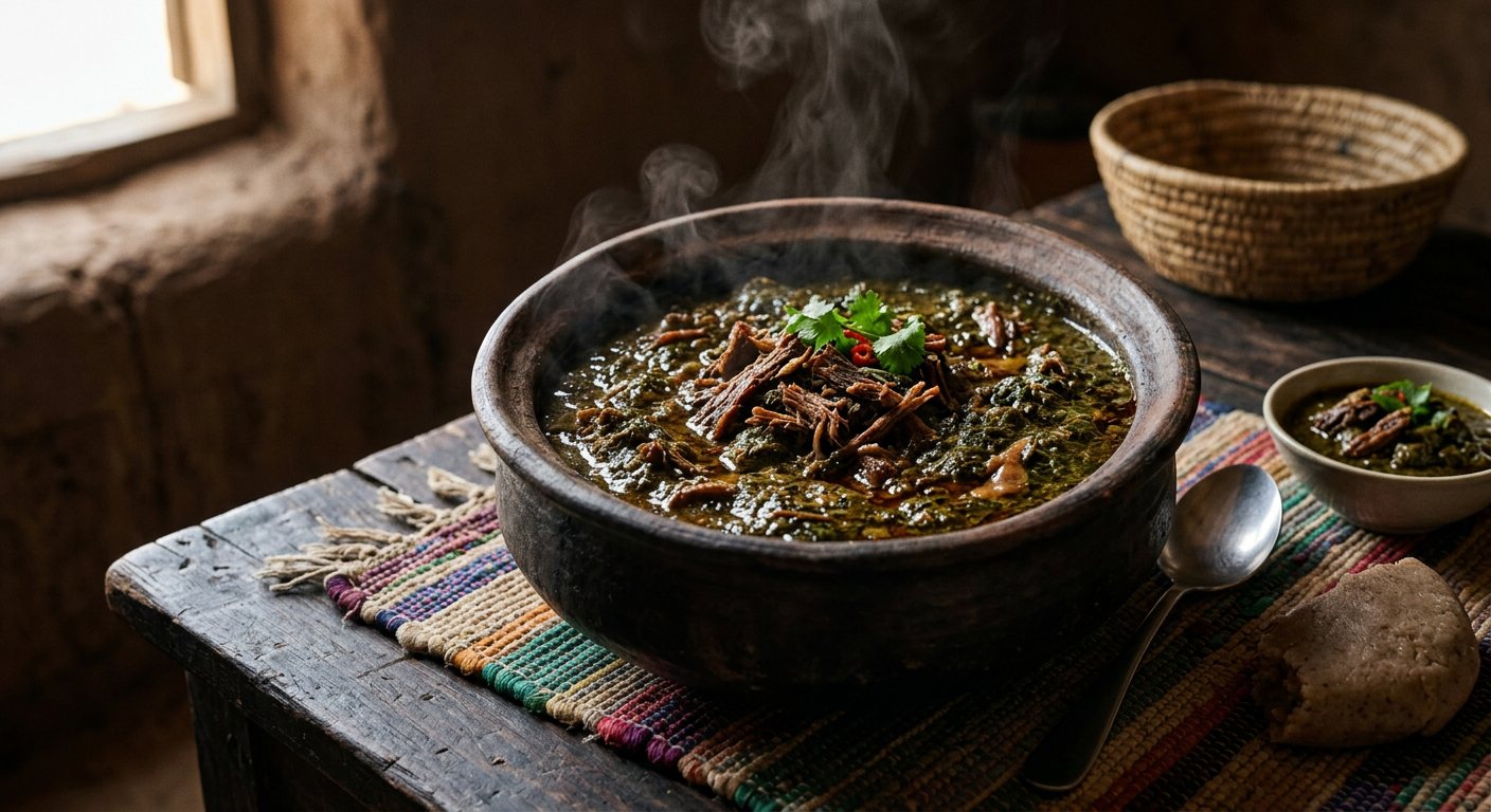 Kawal (Fermented Wild Cassia Tora Leaf Stew) — Sudan