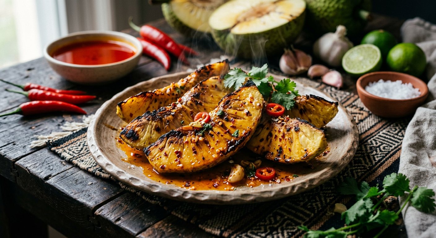 Fruta-Pão Assada na Brasa (Charcoal-Roasted Breadfruit) — São Tomé and Príncipe