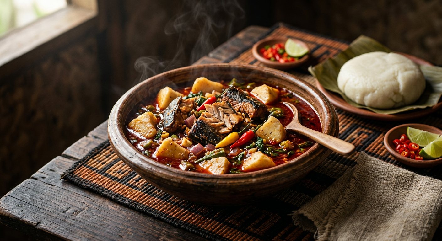 Kwalakwala (Wild Yam Stew with Smoked Fish) — Republic of the Congo
