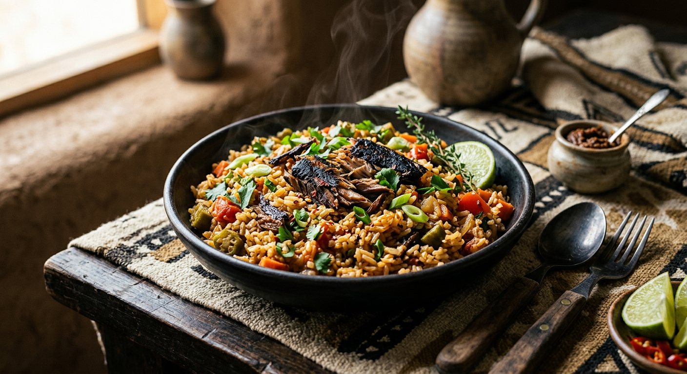 Zaame (Spiced Rice with Smoked Fish and Vegetables) — Mali