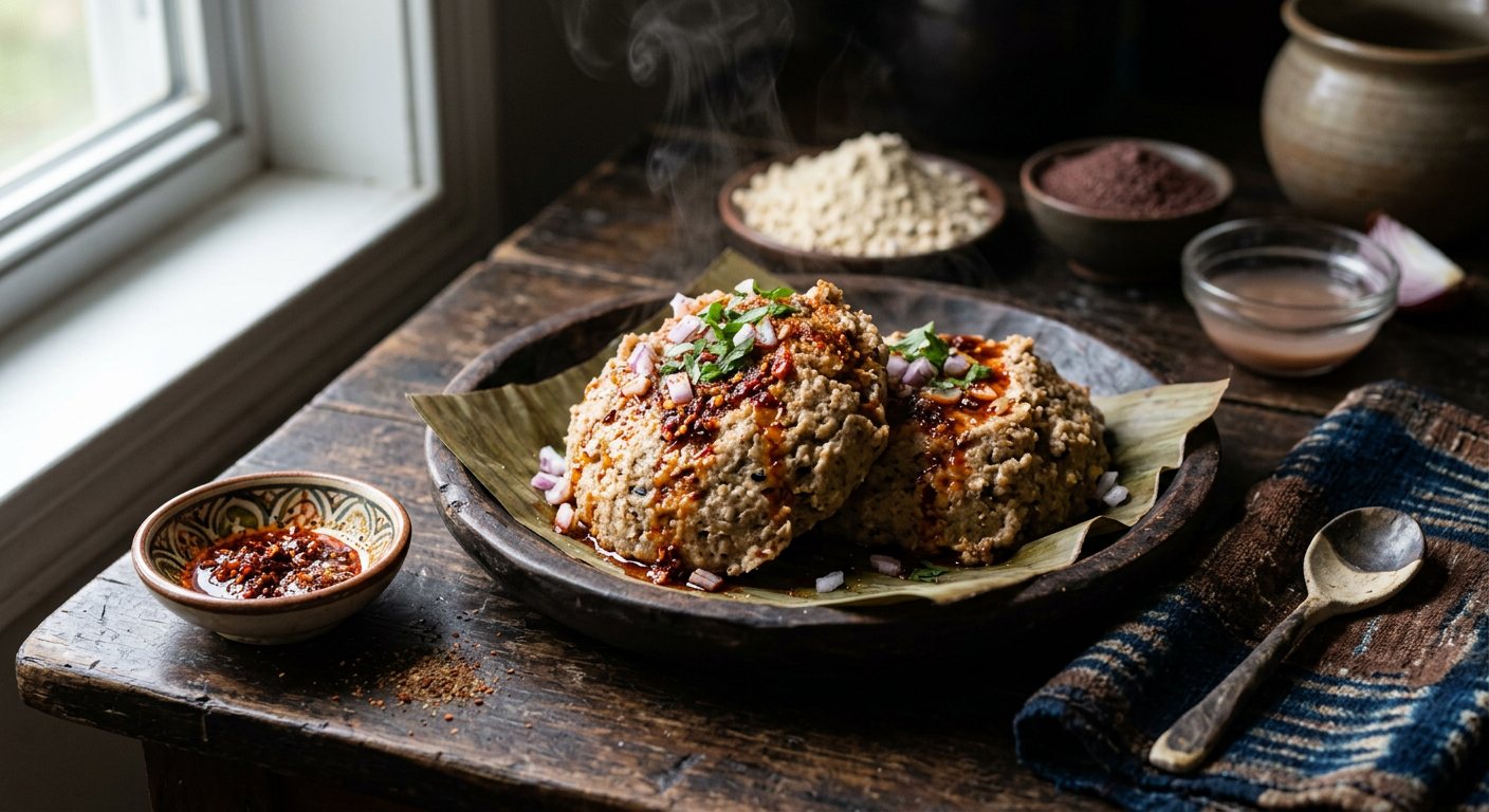 Toubani (Steamed Spiced Bean and Sorghum Flour Cake) — Benin