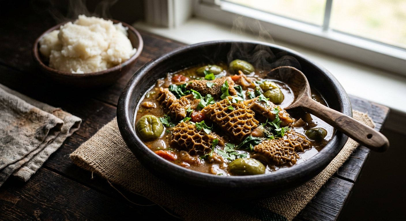 Kiggo (Simmered Beef Tripe with Bitter Eggplants) — Uganda