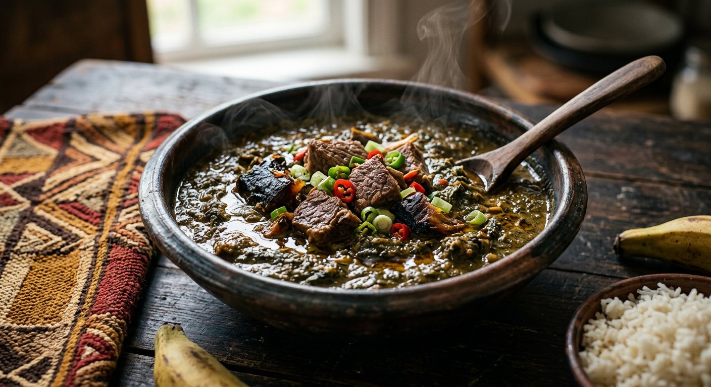 Ngunza (Cassava Leaf and Peanut Stew) — Central African Republic