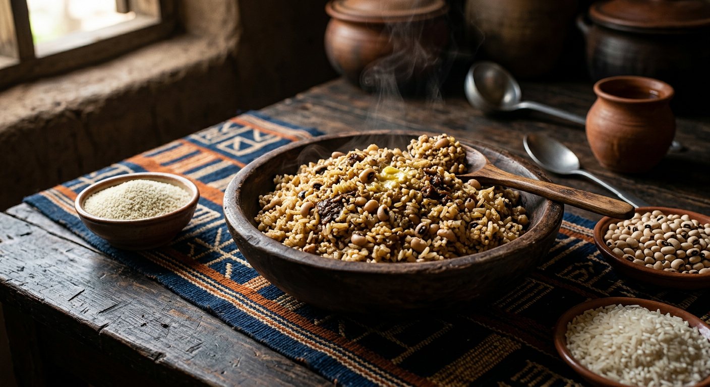 Fouti (Steamed Rice Cooked with Fonio and Legumes) — Guinea