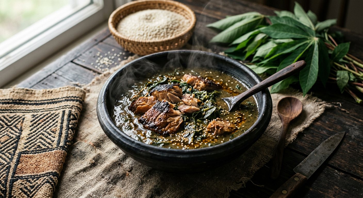 Yabanda (Smoked Fish in Roasted Sesame Sauce) — Central African Republic