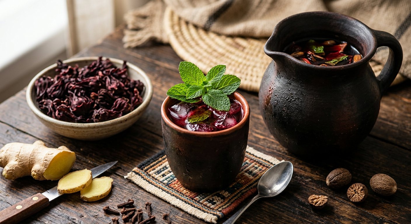 Bissap (Spiced Hibiscus Flower and Mint Infusion) — Niger