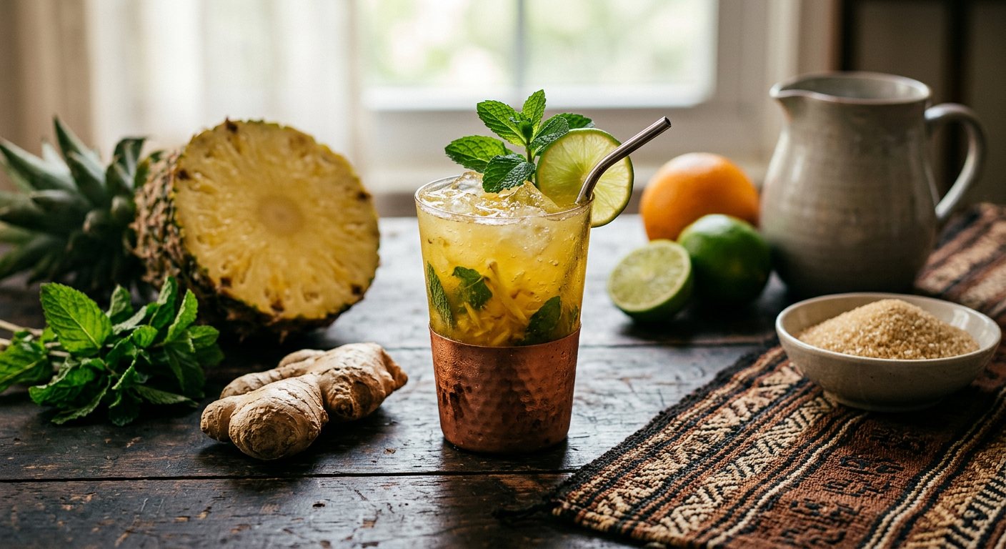 Jus de Djindjan (Fiery Ginger, Pineapple, and Mint Tonic) — Guinea