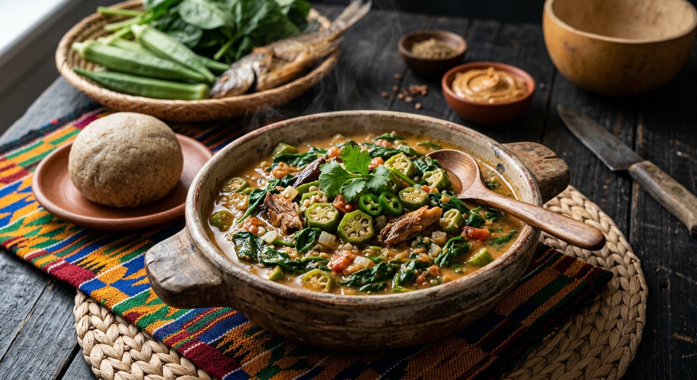 Daraba (Chadian Okra, Peanut, and Spinach Stew) — Chad