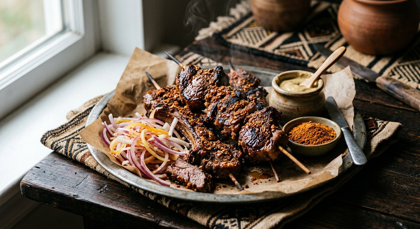Dibi (Wood-Grilled Mutton Skewers with Kankankan Spice) — Mali