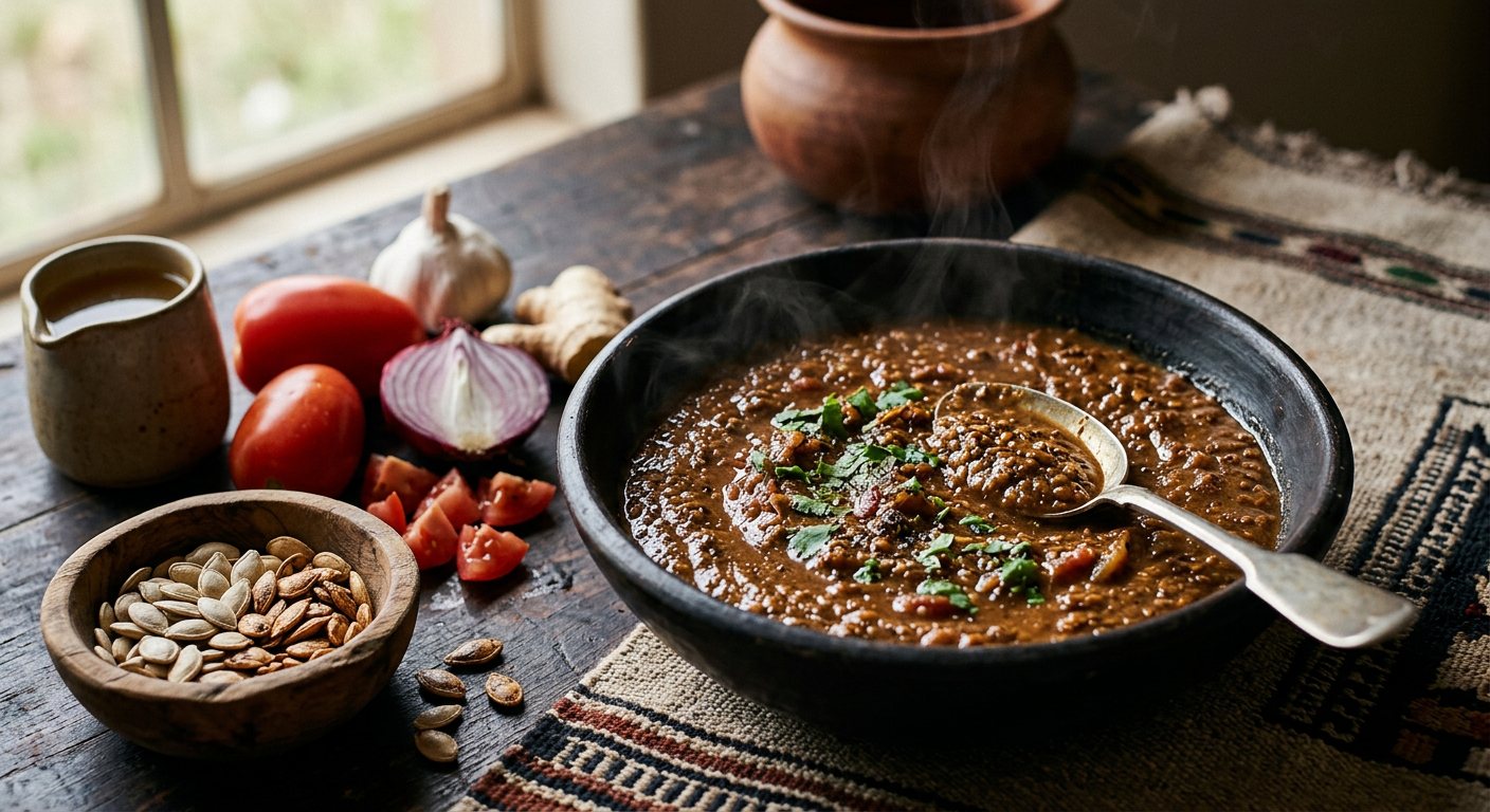 Usavi weMhodzi (Toasted Ground Pumpkin Seed Relish) — Zimbabwe