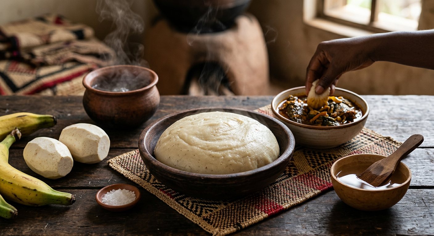 Okubao (Pounded Cocoyam Staple) — Equatorial Guinea