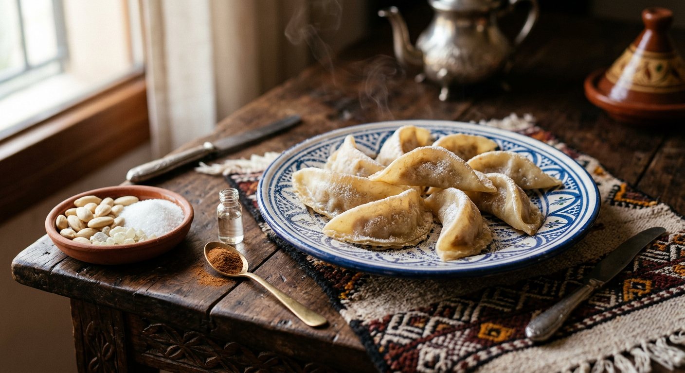 Kaab el Ghazal (Crescent Almond Pastries Scented with Orange Blossom) — Morocco