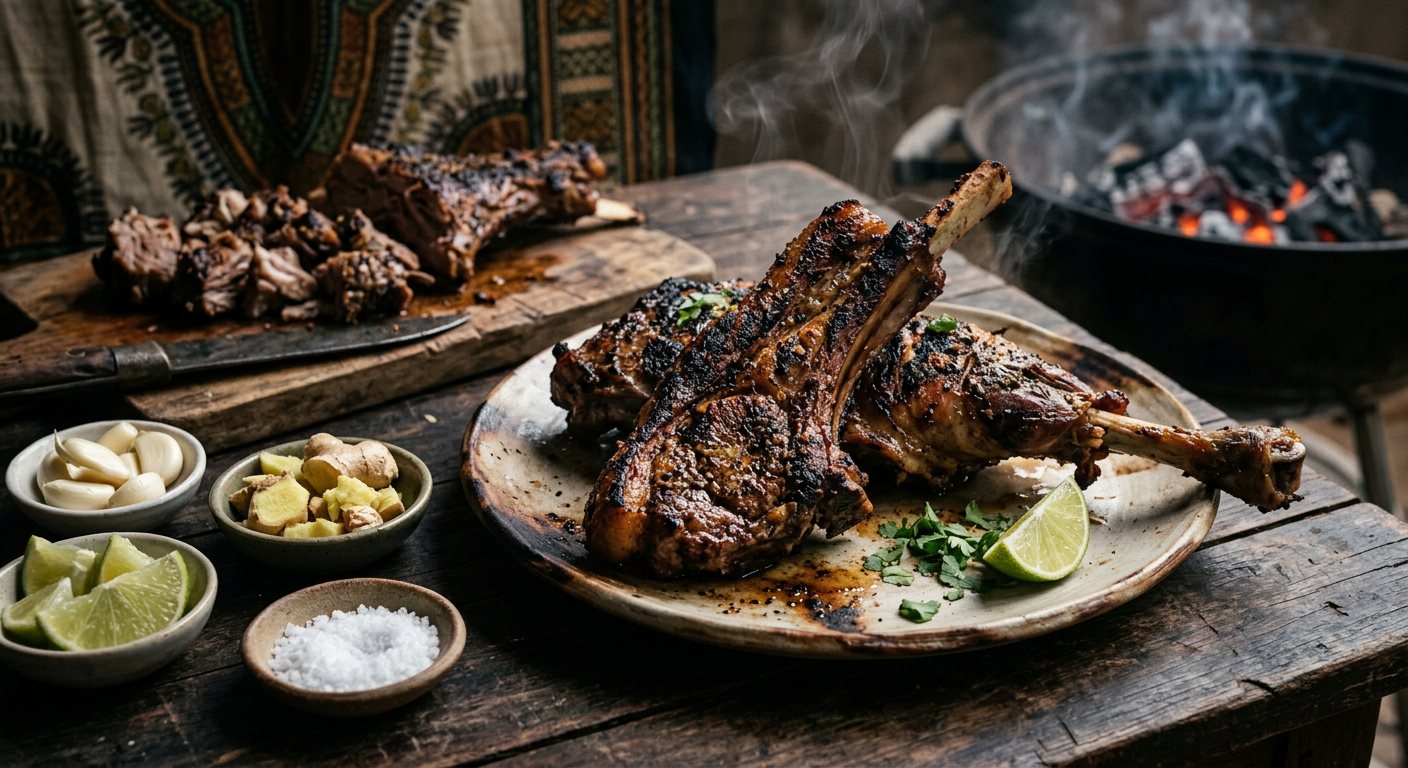 Nyama Choma (Charcoal-Grilled Goat Meat) — Tanzania