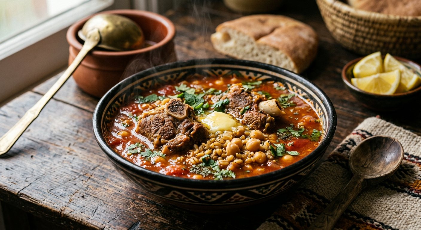 Chorba Frik (Cracked Green Wheat Soup with Lamb) — Algeria