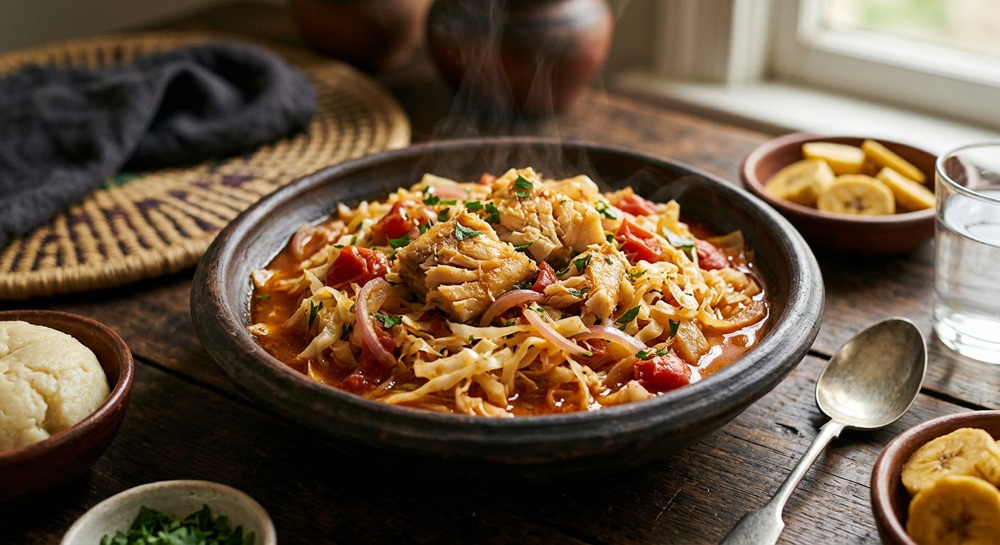 Makayabu (Congolese Salt Cod with Cabbage) — DR Congo